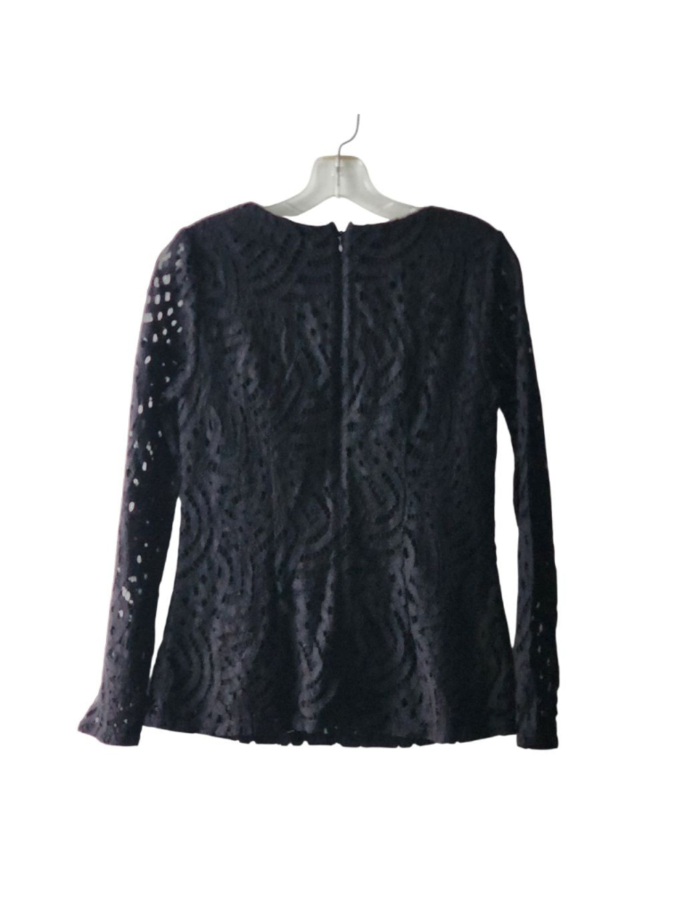 BODEN Zeta Black Long Sleeve Lace Pinte Top Size 2 - Picture 3 of 5